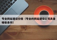 专业网站建设价格（专业的网站建设公司具备哪些条件）