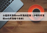 小程序开发和vue开发的区别（小程序开发和web开发哪个简单）